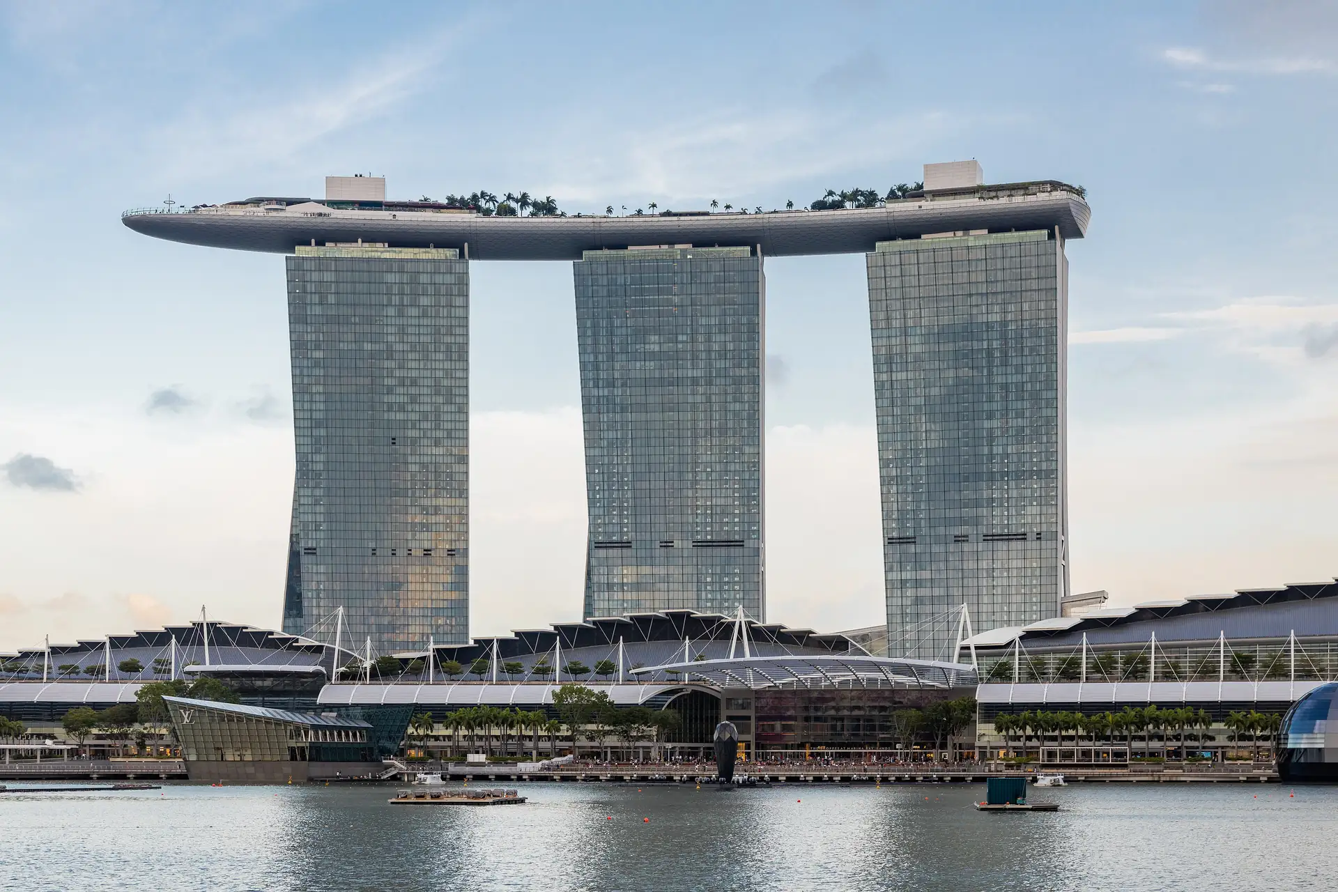 Marina Bay Sands hotel at dusk